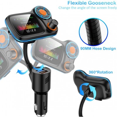 Bluetooth FM Transmitter Αναμεταδοτής Κινητού στα Ηχεία Αυτοκινήτου & Φορτιστής με 2 USB