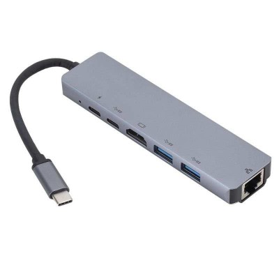 6 In 1 USB-C Docking Station με HDMI - Ethernet - Usb3.0 - Type-C
