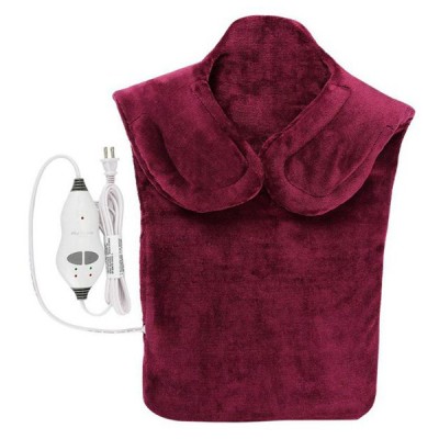 Θερμαινόμενη Ηλεκτρική Κουβέρτα Μασάζ Πλάτης / Αυχένα Γούνινη με 4 Ρυθμίσεις Massage / Δονήσεων - Relief Wrap