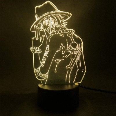LED 3D Τρισδιάστατο Φωτιστικό Illusion Led One Piece Ace