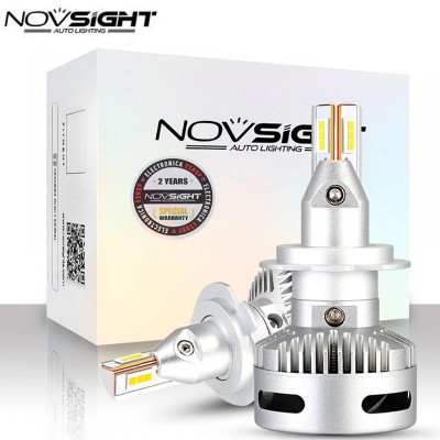 2 x Novsight Λαμπτήρες LED Φώτα Πορείας Αυτοκινήτου 12/24V H7 90W (2x45W) 12000LM 6500K IP68 A500 N26