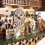 Ξύλινο Ρολόι Kούκος με Xειροποίητη Παράσταση Αλπικού Σπιτιού με Ξυλοκόπο & Μύλο 52cm