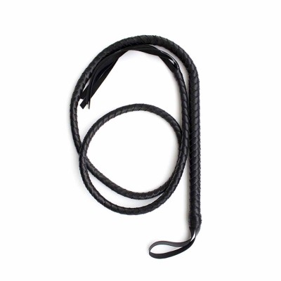 Δερμάτινο BDSM Μαστίγιο 1,9 Μέτρα - Whip BDSM Toy Black